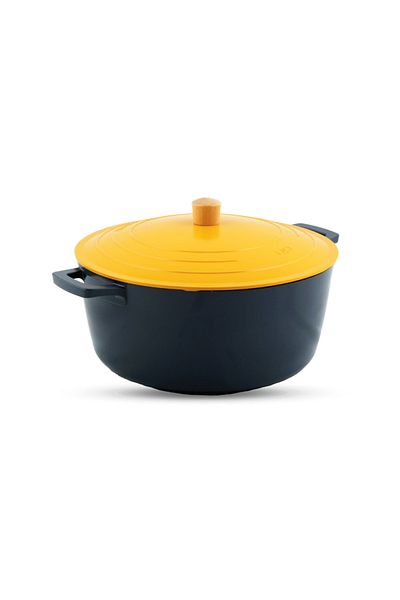 Chefline وعاء طهي مصبوب 0832LG، مقاس 32 سم، وعاء غير لاصق عالي التحمل مع غطاء للطهي بكميات كبيرة