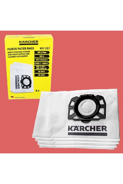 Karcher 4-Piece Fleece Filter Dust Bag White