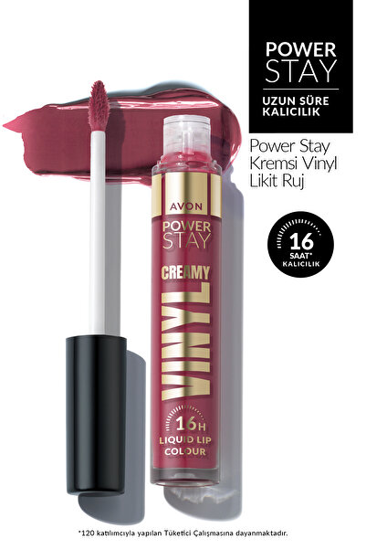 AVON Power Stay Kremsi Vinyl Likit Ruj - Berry Boom