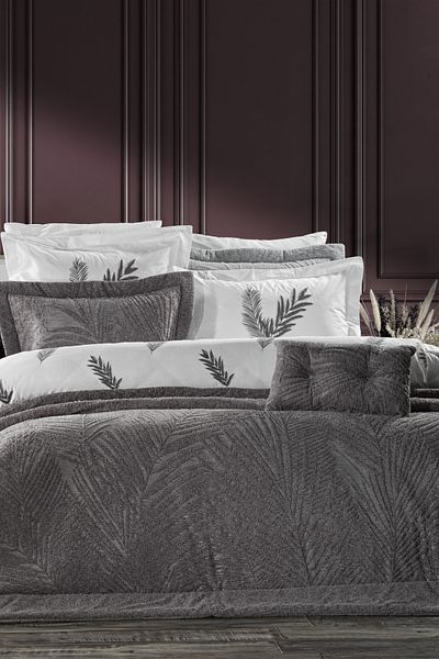 ZEBRA CASA طقم سرير بالميرا / أنثراسايت