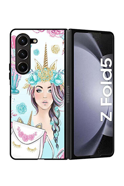 Covernex غطاء حماية لهاتف سامسونج جالاكسي زد فولد 5 رموش على الحقيبة وفتاة وح...