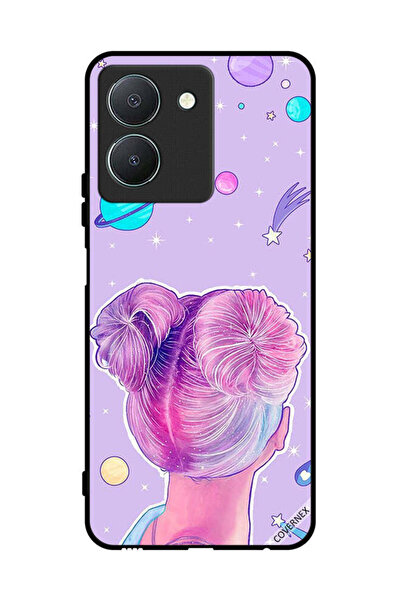 Covernex غطاء حماية لهاتف Vivo Y36 4G برسومات فتاة ونجوم الفضاء