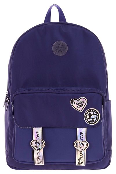 KAUKKO Rucsac Bright Love Stripe Heart Accesorii pentru școală și zilnic - Fete/Femei - Bleumarin-K1843