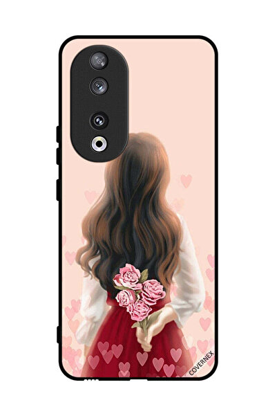 Covernex غطاء حماية لهاتف Honor 90 فتاة تخفي الزهور