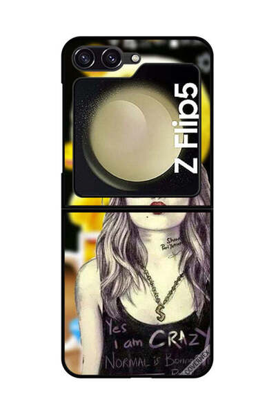 Covernex غطاء حماية لهاتف سامسونج جالاكسي زد فليب 5 نعم أنا مجنون، العادي ممل