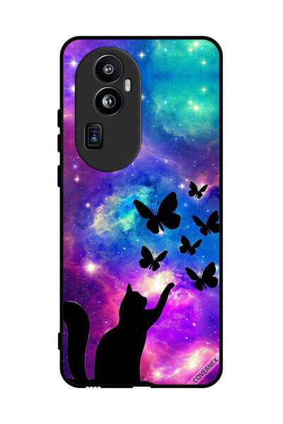 Covernex غطاء حماية لهاتف Oppo Reno 10 Pro Plus بطبعة قطة وفراشات