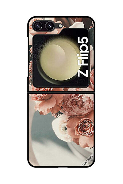 Covernex غطاء حماية لهاتف سامسونج جالاكسي زد فليب 5، باقة من أزهار الخوخ الجميلة