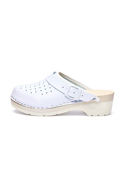 Medibut Women's Leather Medical Clogs 03ab Pu, White