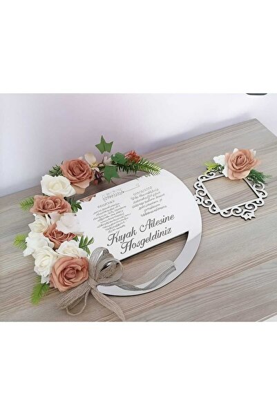 Evsay İsme Özel Gümüş Plexi Kapı Süsü Süslü Lüx Duvar Süsü Duvar Dekoru Prizl...