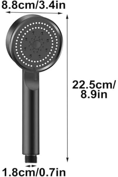 Mena Rise Şirinshop Turbo Shower Head, High Pressure Hand Shower, 5 Function Shower Head 1.Si