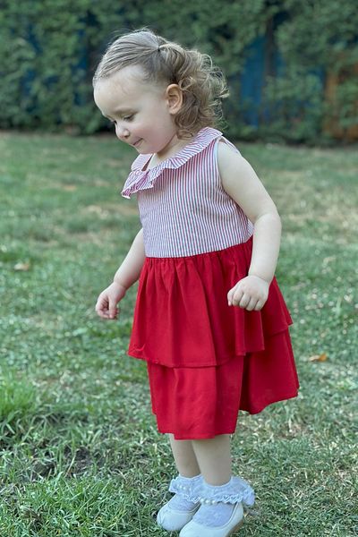 ALYRA Baby Girl Dress Suspender Ruffle Floral Cotton Special Occasion Casual Girl's Dress