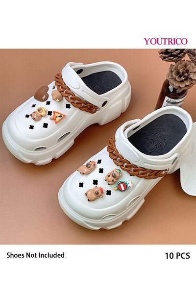 Youtrico 10pcs Capybara Jibbitz Charms for Crocs - Kawaii Animal Slipper Ornament