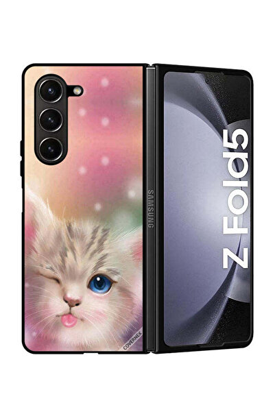 Covernex غطاء حماية لهاتف سامسونج جالاكسي زد فولد 5، تصميم قطة لطيفة