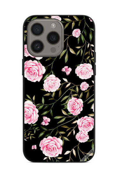 Covernex غطاء حماية لهاتف Apple iPhone 15 Pro وردي في باقات من الأوراق الصغيرة