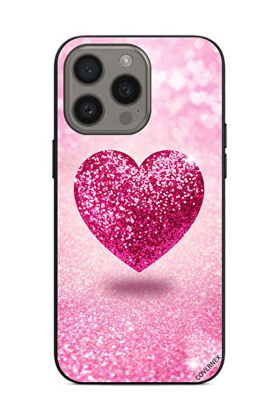 Covernex غطاء حماية لهاتف Apple iPhone 15 Pro بتصميم قلب لامع