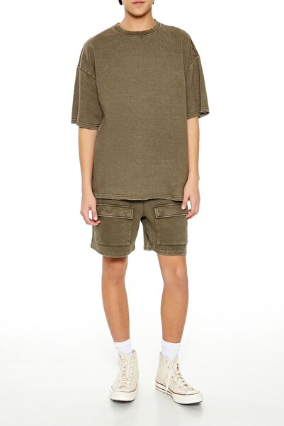 Forever 21 Yıkama Detaylı Bağcıklı Şort