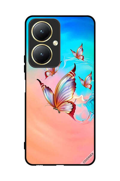 Covernex غطاء حماية لهاتف فيفو Y27 4G، فراشات تحلق فوق لون الطلاء