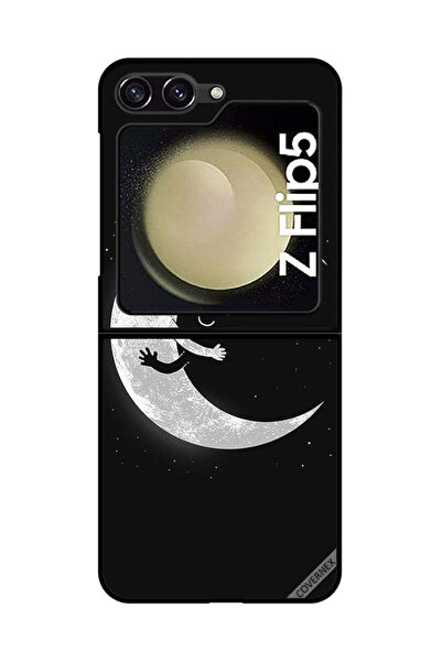 Covernex غطاء حماية لهاتف سامسونج جالاكسي زد فليب 5 - عناق القمر والسماء المظلمة