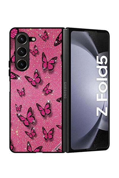 Covernex غطاء حماية لهاتف سامسونج جالاكسي زد فولد 5 برسومات لامعة وفراشات