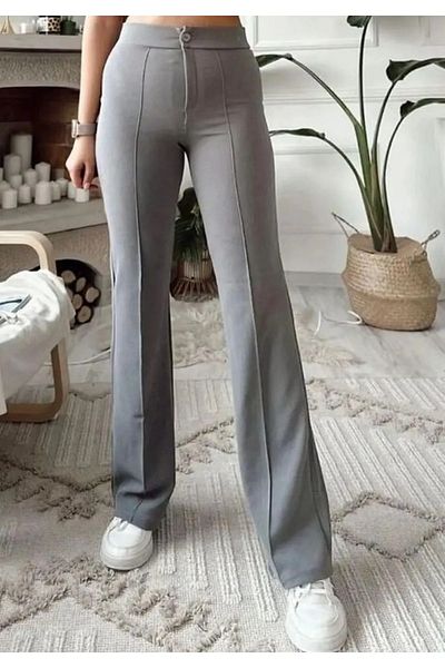 Vespo Double Button Lycra Palazzo Trousers