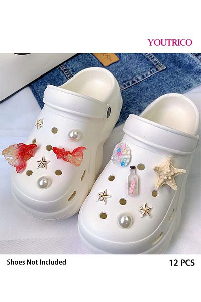 Youtrico 12pcs Koi Fish Jibbitz Charms for Slipper Ornament