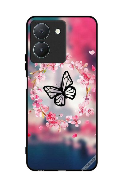Covernex غطاء حماية لهاتف Vivo Y36 4G بتصميم فراشة وحلقات زهور
