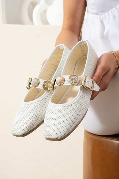 Moda Frato Modafrato Alessa Stoned Women's Ballerina Daily Summer Shoes