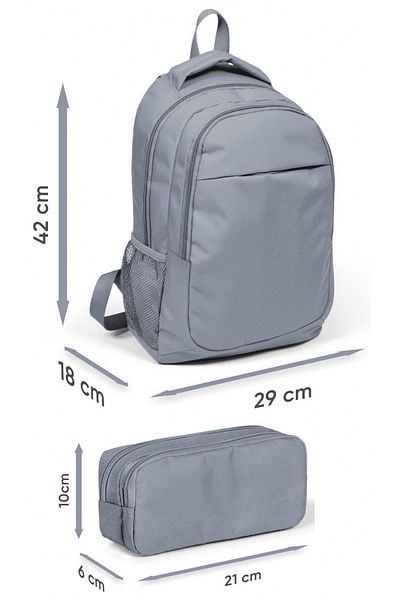 Coral High Set rucsac și suport pentru stilou cu două compartimente pentru școală primară/liceu - Fată - Inimă Negru Roz