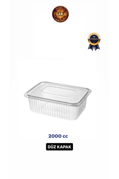 figanlar ambalaj 2000Cc Flat Lid Leak Proof Plastic Container with Self Deep Lid