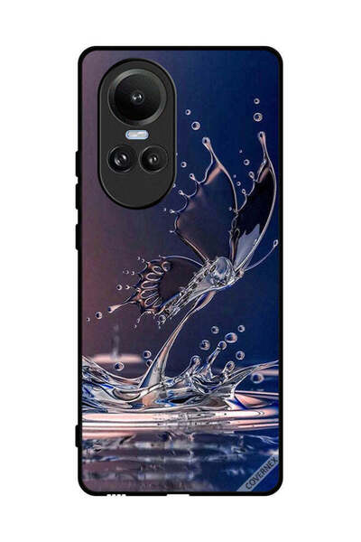 Covernex غطاء حماية لهاتف Oppo Reno10 Pro بنقشة قطرات الماء على شكل فراشة