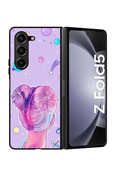 Covernex غطاء حماية لهاتف سامسونج جالاكسي زد فولد 5، رسم فتاة ونجوم الفضاء