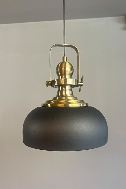 Bamyum Siyah Rocha Metal Avize Eskitme Başlık Salon Masaüstü Mutfak Tekli Avize Lamba Aydınlatma