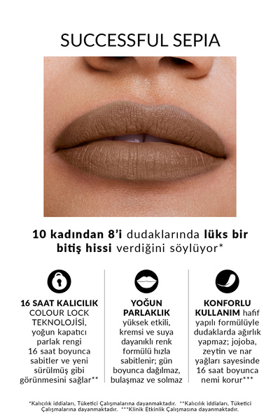 AVON Power Stay Kremsi Vinyl Likit Ruj - Successful Sepia