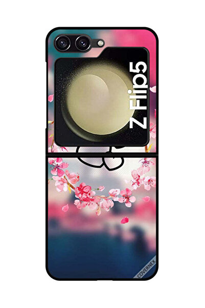 Covernex غطاء حماية لهاتف سامسونج جالاكسي زد فليب 5 - مشبك فني على شكل قلوب