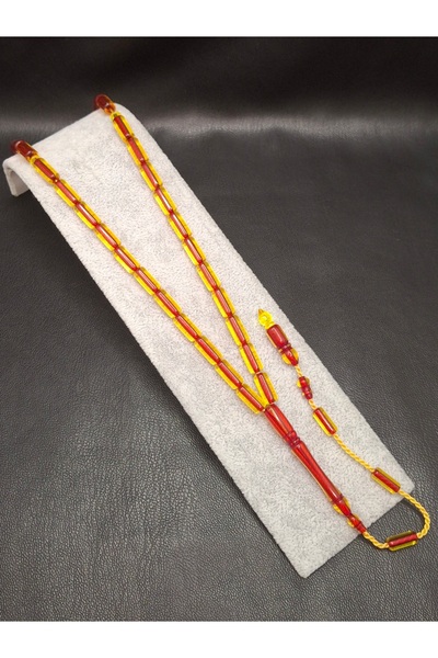 Han Ticarethane مسبحة من البورجوندي باللون الأحمر والأصفر مع قطع داخلية