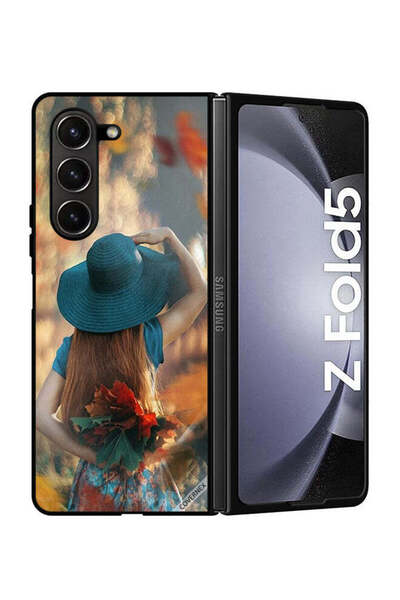 Covernex غطاء حماية لهاتف سامسونج جالاكسي زد فولد 5، فتاة قبعة تخفي أوراق الحب