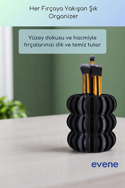 Evene Organizer μακιγιάζ Θήκη για πινέλο μακιγιάζ Organizer Organizer Μαύρο Χρώμα Μοντέλο 75