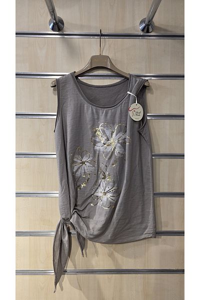 Park Moda Ιταλική μπλούζα με μηδενικό μανίκι με λουλουδάτο σχέδιο