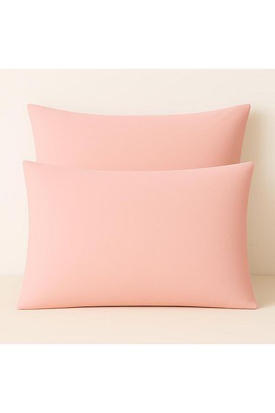 Sinada Pink 100% Cotton 2-Piece Pillow Case