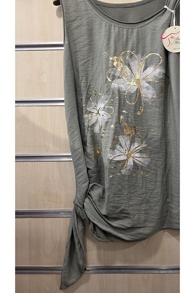 Park Moda Ιταλική μπλούζα με μηδενικό μανίκι με λουλουδάτο σχέδιο