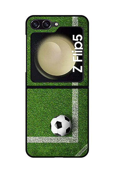Covernex غطاء حماية لهاتف سامسونج جالاكسي زد فليب 5 بتصميم كرة قدم في الزاوية