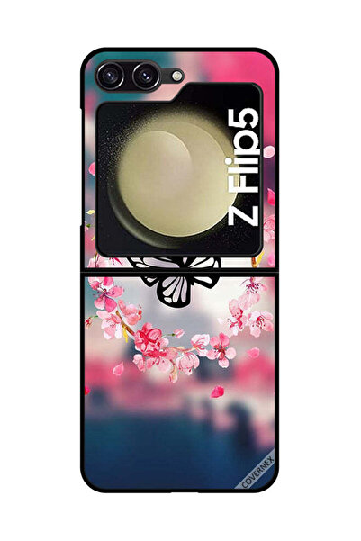 Covernex غطاء حماية لهاتف سامسونج جالاكسي زد فليب 5 بتصميم فراشة وحلقة زهور