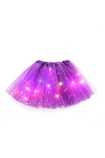 Avaleea Tutu de balet LED pentru fete cu lumini multicolore, model stea, violet