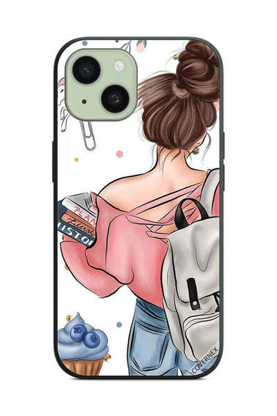 Covernex غطاء حماية لهاتف آيفون 15 من آبل، مطبوع عليه رسومات يد فتاة