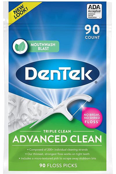 DENTEK Triple Clean Dental Floss Stick Fresh Mint 90's