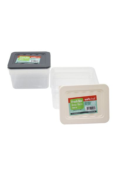 Mena Rise Şirinshop Fresh Box Deep - 1100ml Plastic Shelf Storage Container Colorful Lid 1108107