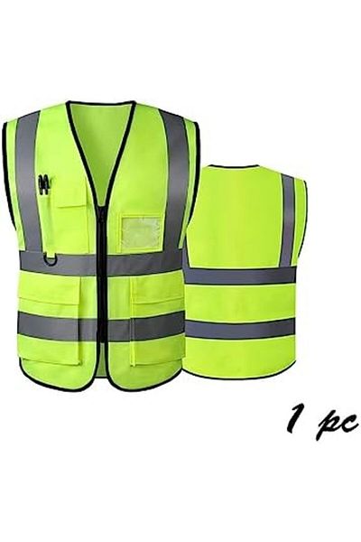 Yuwell YU WELL Reflective Safety Vests High Visibility Breathable Day Night Safety Jacket 1 Piece 5XL