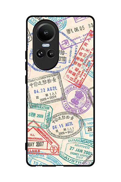 Covernex غطاء حماية لهاتف Oppo Reno10 Pro بنمط طوابع السفر