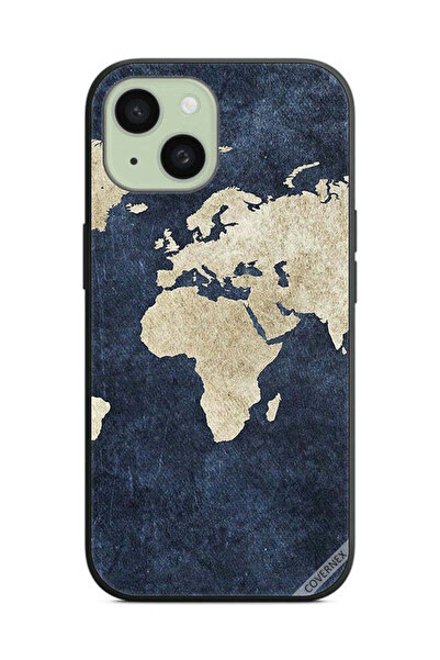 Covernex Protective Case Cover For Apple iPhone 15 Map On Jeans Pattern