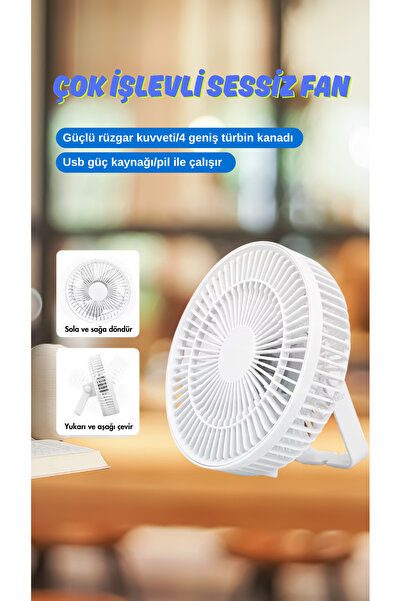ESTRON 3 Kademeli Usb Girişli Soğutucu Masaüstü Mini Vantilatör Fan ( Beyaz, Lacivert, Siyah, Turuncu )